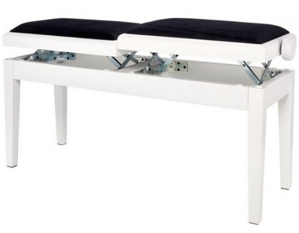 Купить Двойная банкетка для фортепиано GEWA Piano bench Deluxe Double White Matt в интернет магазине